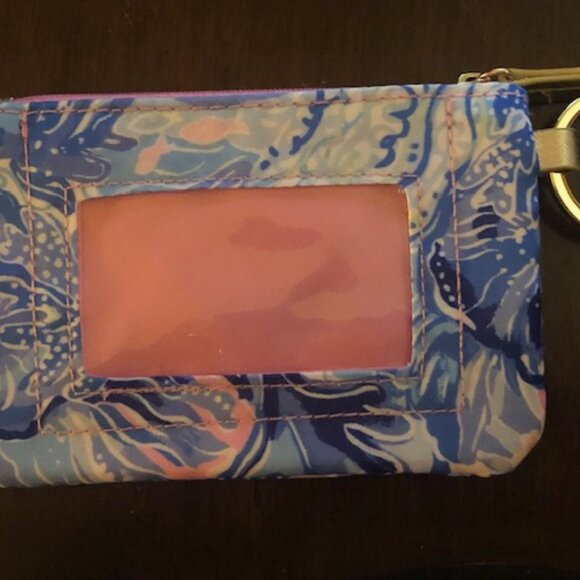 Lilly Pulitzer ID Case Keychain Wallet with Zip Close, Card Holder - Picture 2 of 4